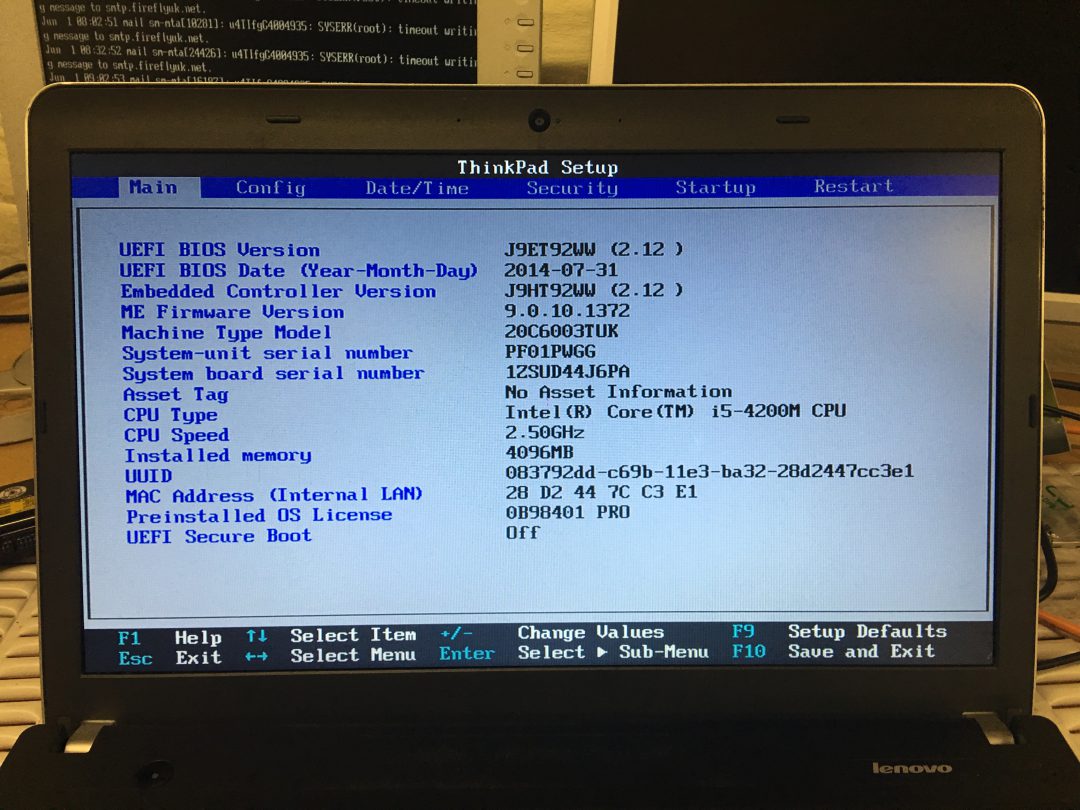 Resetting Lenovo BIOS Settings Surftec Ltd