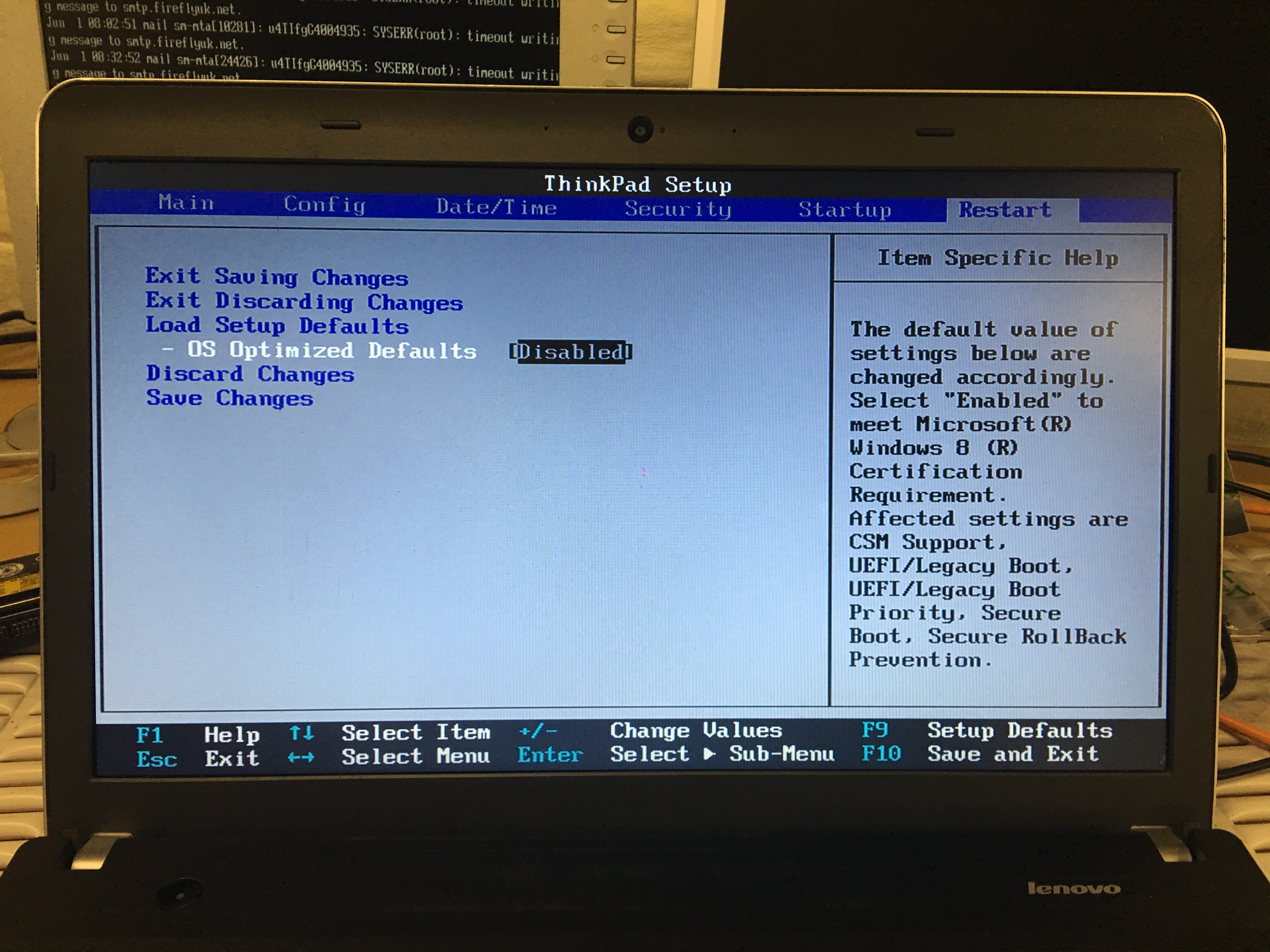 Resetting Lenovo Bios Settings Surftec Ltd